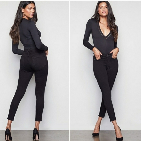 GOOD AMERICAN Good Leg Black High Rise Skinny Jean - Picture 2 of 8